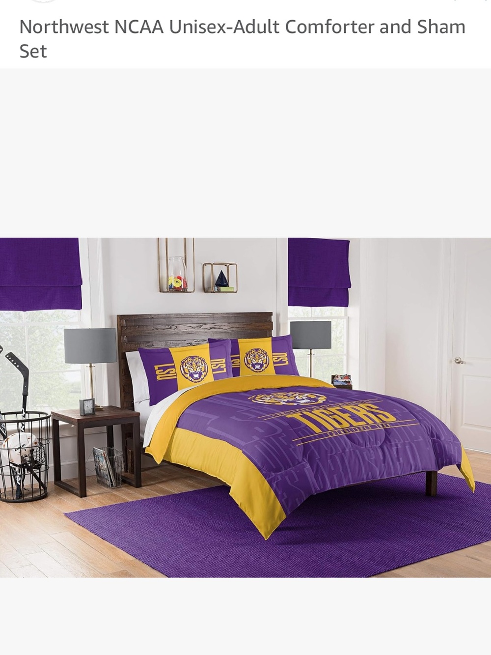 Northwest Purple and Gold LSU Tigers Comforter Set